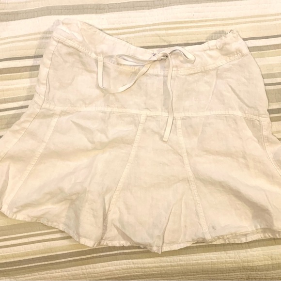 Athleta White Mini Skirt with Drawstring - Picture 1 of 7